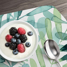 Load image into Gallery viewer, CounterArt Gossamer Palms Reversible Easy Care Set of Four Placemats, Made in The USA
