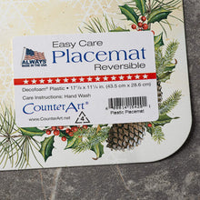 Load image into Gallery viewer, Counterart Vintage Christmas Tree Reversible Wipe Clean Placemat Set of 4 Made in the USA
