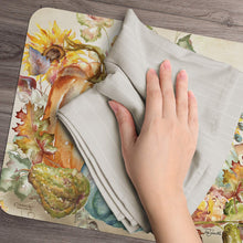 Load image into Gallery viewer, CounterArt Harvest Pumpkins and Sunflowers Rectangular Placemat Set of 4
