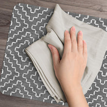 Load image into Gallery viewer, CounterArt Reversible Flexible Plastic Placemat, Set of 4, Grey Flannel Made in The USA
