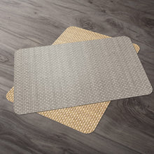 Load image into Gallery viewer, CounterArt Taupe and Natural Basket Weave Design Reversible Easy Care Plastic Placemat Set of 4 Made in The USA
