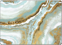 Load image into Gallery viewer, CALA HOME Teal Agate by Patricia Pinto Table Mats Boxed Set of Four Placemats
