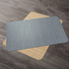 Load image into Gallery viewer, CounterArt Grey and Natural Basket Weave Design Reversible Easy Care Plastic Placemat Set of 4 Made in The USA
