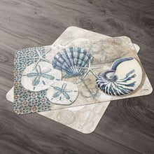 Load image into Gallery viewer, CounterArt Tide Pool Shells Reversible Easy Care Placemats Set Of 4 Made In The USA
