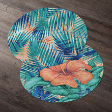Load image into Gallery viewer, CounterArt Miami Palms Reversible Easy Care Set of Four Placemats, Made in The USA
