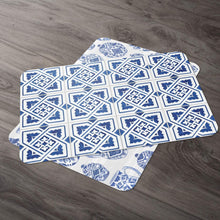 Load image into Gallery viewer, CounterArt Reversible Easy Care Placemats - Blue Delft Set of 4 - Made in The USA
