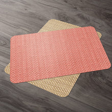 Load image into Gallery viewer, CounterArt Coral and Natural Basket Weave Design Reversible Easy Care Plastic Placemat Set of 4 Made in The USA
