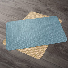 Load image into Gallery viewer, CounterArt Blue and Natural Basket Weave Design Reversible Easy Care Plastic Placemat Set of 4 Made in The USA
