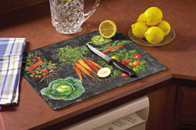 Load image into Gallery viewer, CounterArt Chalkboard Veggies Glass Cutting Board, 14-7/8 by 11-3/4-Inch
