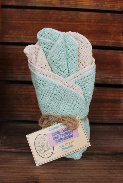 Country Cottons 100% Cotton Dishcloths - Set of 4 - 12